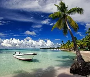 Dominican republic beach and boat 